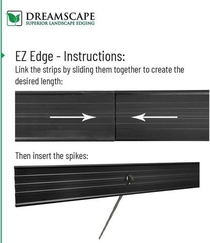 Dreamscape E-Z Edge Aluminum Landscape Edging - 4 Strips, 6ft Each (24ft Total), Mill Finish