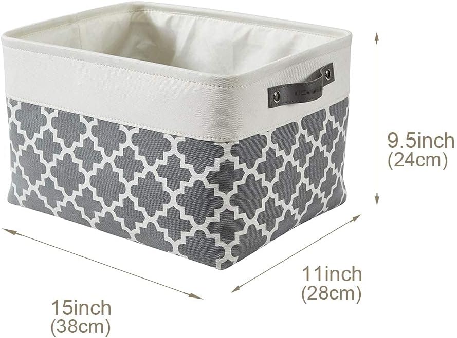 DECOMOMO Grey Storage Bins Fabric Storage Baskets for Shelves, Linen Closet Organization Toys
