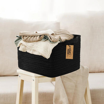 COMFY-HOMI Storage Basket for Shelves, Woven Baskets for Storage, Cotton Rope Basket,Toy Storage