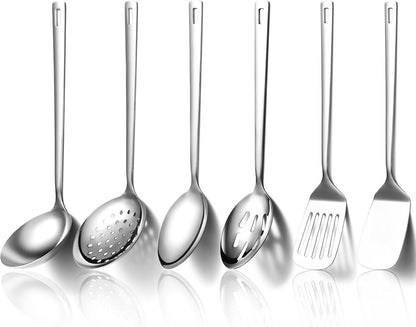 Evanda Kitchen Utensils Set 6pcs, Stainless Steel Cooking Utensils Set, Heavy Duty Kitchen Tools