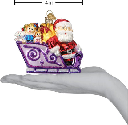 Old World Christmas Rudolph The Red-Nosed Reindeer Santa and Friends Glass Blown Ornament for