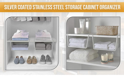 YBM Home Under Shelf Basket - Mesh Stainless Steel Storage Under Cabinet Hanging Basket Rack