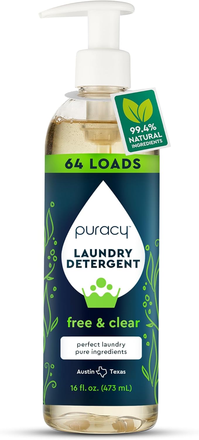 Puracy Laundry Detergent - Enzyme-Powered Liquid Laundry Detergent Concentrate, Natural Laundry