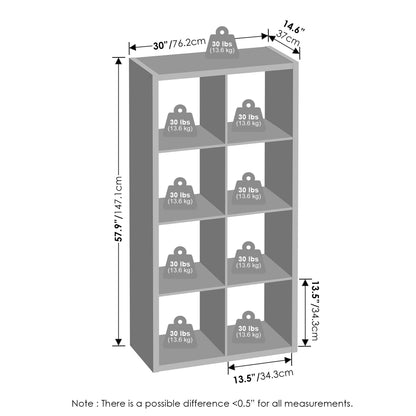 Furinno Cubic Extra Thick 8-Cube Closet Organizers and Storage, Light Grey