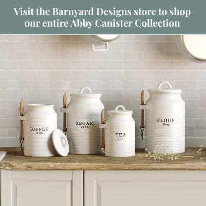 Barnyard Designs Canister Set for Kitchen Counter, Coffee Tea Sugar Container Ceramic Set