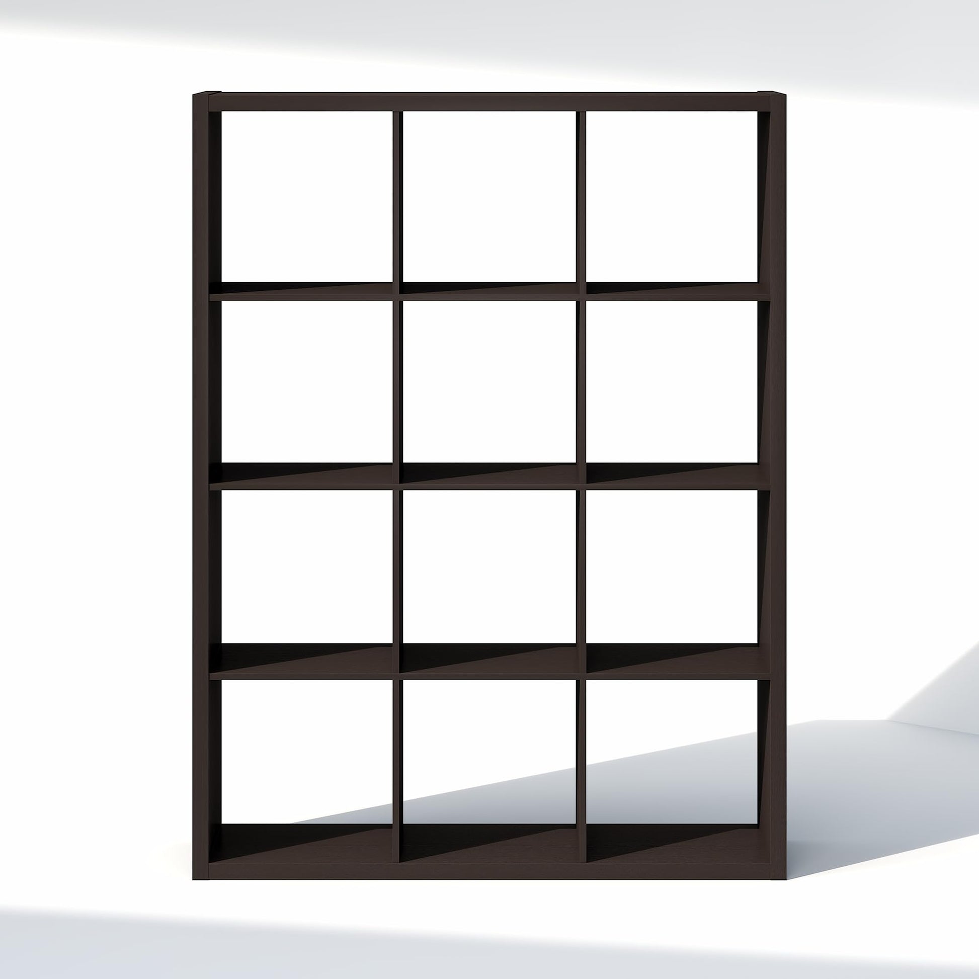 Furinno Cubic Extra Thick 12-Cube Closet Organizers and Storage, Dark Oak