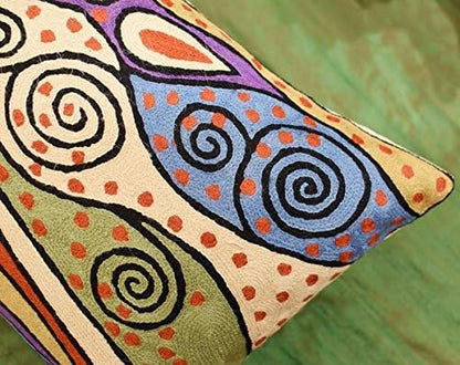Lumbar Rust Klimt Contemporary Throw Pillows | Modern Pillow Cases | Abstract Pillows | Modern