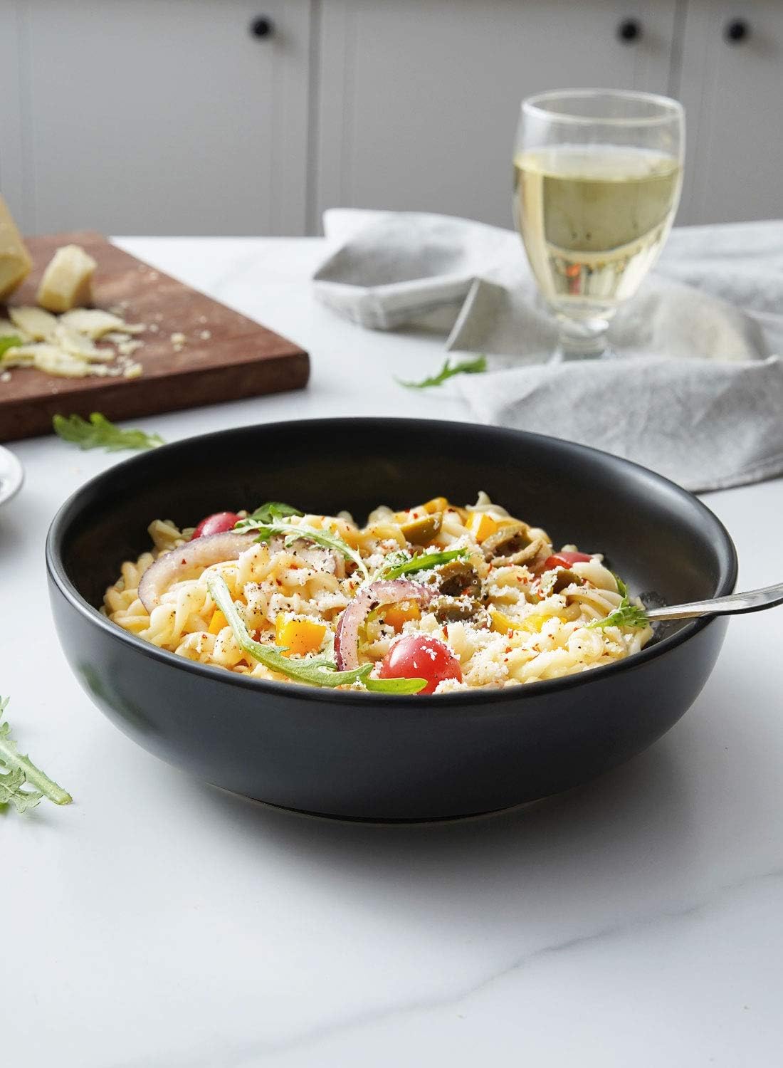 LE TAUCI Pasta Bowls 45 oz, Salad Bowls Set for Serving Soup, Pasta, Noodle, Dinner, Large Kitchen