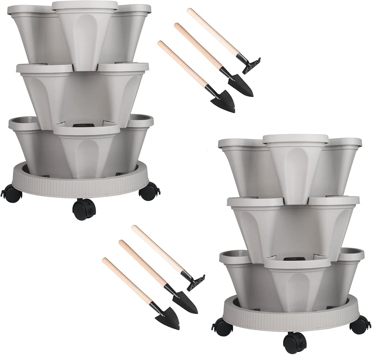 Vertical Planter 3 Tier Stackable Planters Garden Planters Strawberry Herb Flower and Vegetable