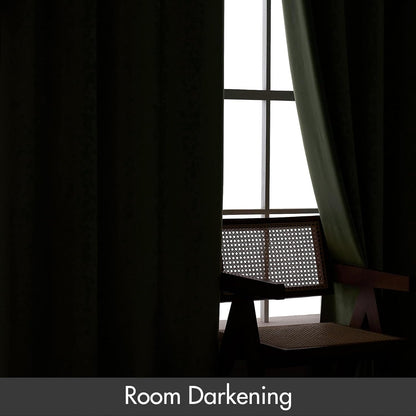 MIULEE Velvet Curtains Sage Green Thermal Insulated Blackout Curtain Drapes for Bedroom Living Room