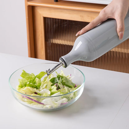 Sweejar Large Ceramic Olive Oil Dispenser Bottle, Opaque Oil Cruet Protects Oil to Reduce