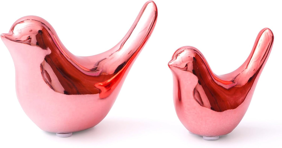 Notakia Small Birds Statues Pink Home Decor Modern Style Decorative Ornaments for Living Room