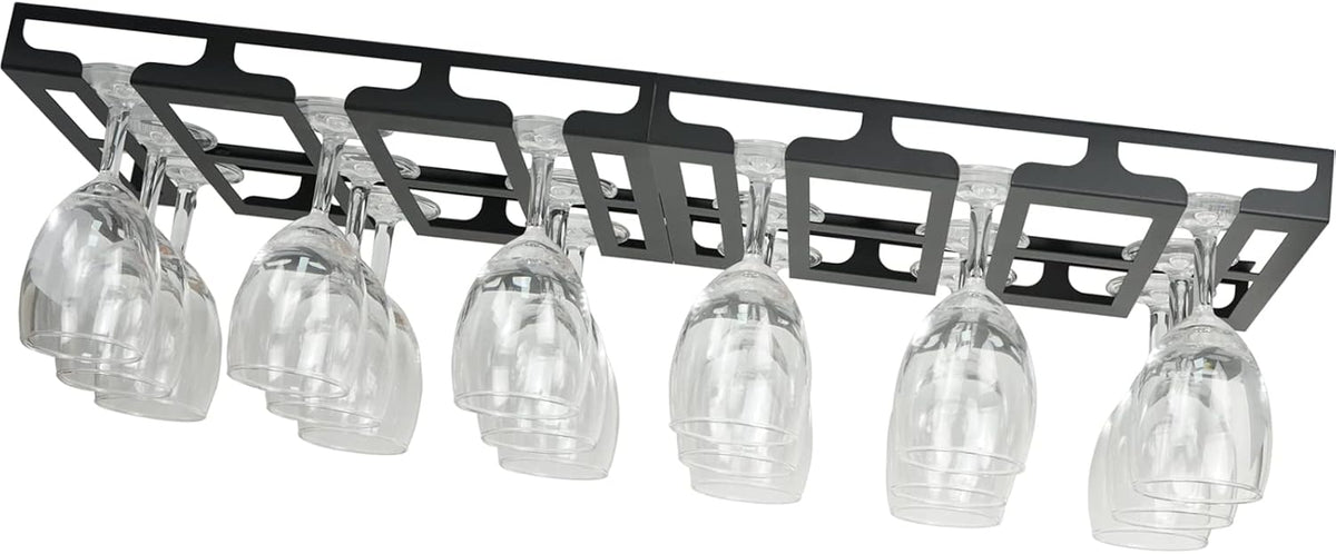Wine Glass Holder - Hangers Under Shelf Cabinet Stemware Wine Glass Rack Glasses Storage Hanger