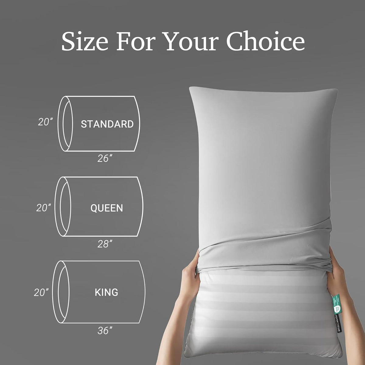 Hotel Grand Softy-Around Feather Down Pillows Queen Size Set of 2 Packs White Strip 100% Cotton