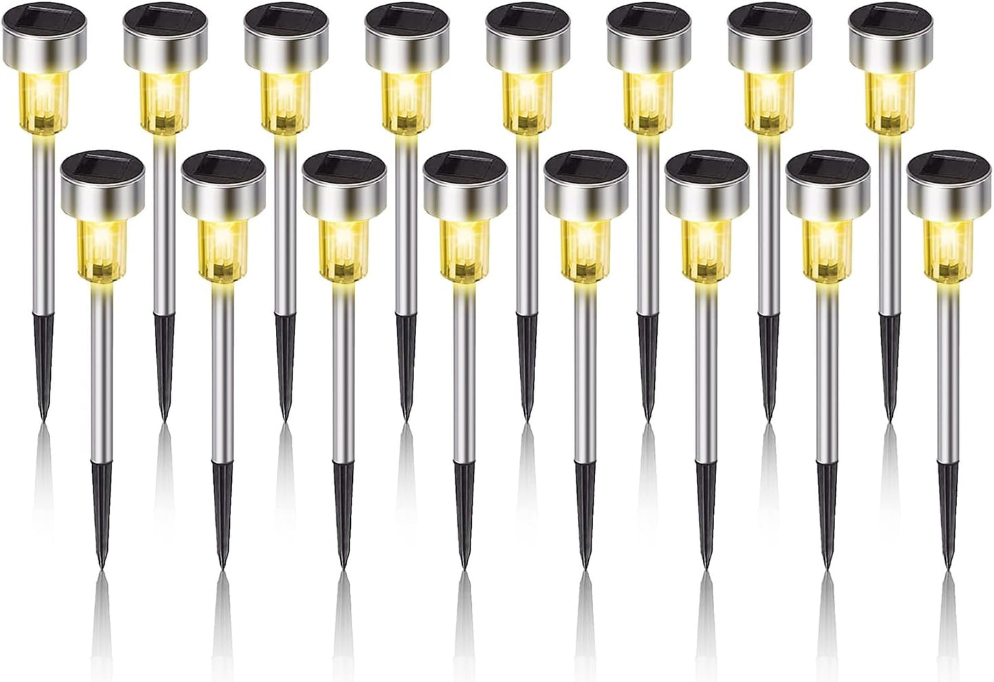 Solar Lights Outdoor Waterproof, Stainless Steel LED Landscape Lighting, Solar Garden Lights Solar