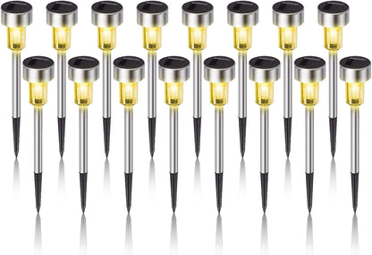 Solar Lights Outdoor Waterproof, Stainless Steel LED Landscape Lighting, Solar Garden Lights Solar