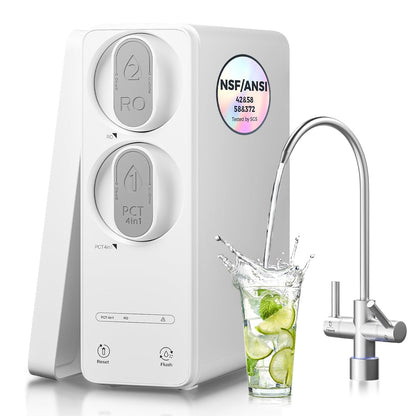 Ecoviva Tankless Reverse Osmosis Water Filter, NSF/ANSI 58 Certified, 8 Stage Under Sink RO Water
