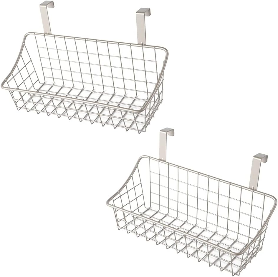 LeleCAT Basket with hook Grid Storage Basket,Hang it behind a door or on a railing,Over the Cabinet