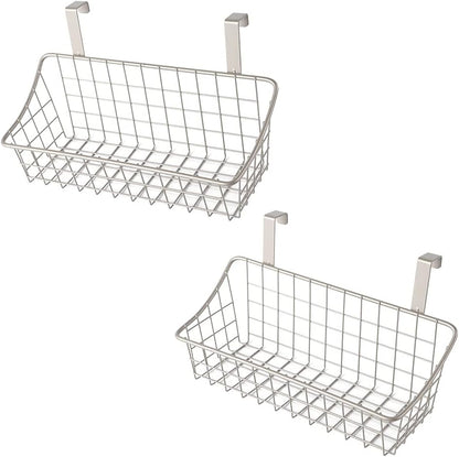 LeleCAT Basket with hook Grid Storage Basket,Hang it behind a door or on a railing,Over the Cabinet