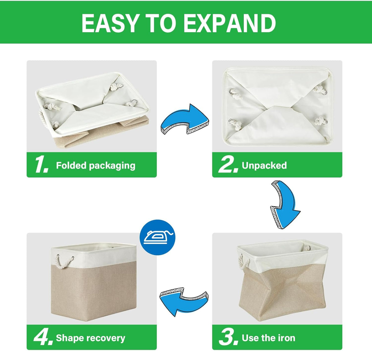 Bidtakay Extra Large Storage Baskets for Organizing 17x12x15.1 inch 3-Pack Fabric Closet Organizers