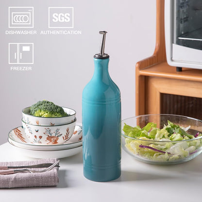 Sweejar Large Ceramic Olive Oil Dispenser Bottle, Opaque Oil Cruet Protects Oil to Reduce