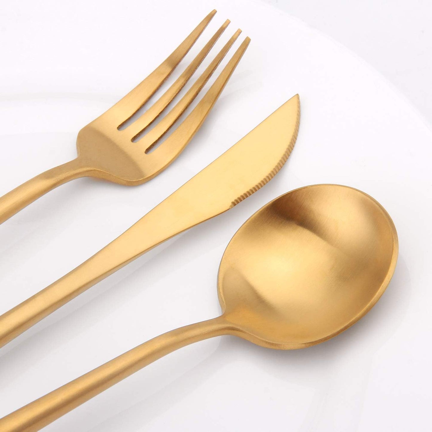 Matte Gold Silverware Set, Vanys 20 Piece Stainless Steel Cutlery Flatware Set, Kitchen Utensil
