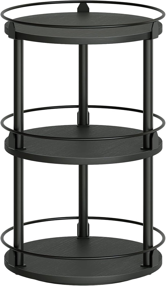 3-Tier Lazy Susan Organizer, Rotating Spice Rack, Spinning Organizer, Industrial Turntable Spice