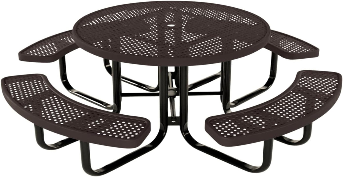 Coated Outdoor Furniture Heavy-Duty Portable Outdoor Kids Table with Umbrella Hole, Punched Steel