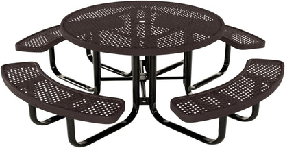 Coated Outdoor Furniture Heavy-Duty Portable Outdoor Kids Table with Umbrella Hole, Punched Steel