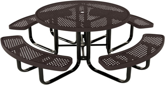 Coated Outdoor Furniture Heavy-Duty Portable Outdoor Kids Table with Umbrella Hole, Punched Steel