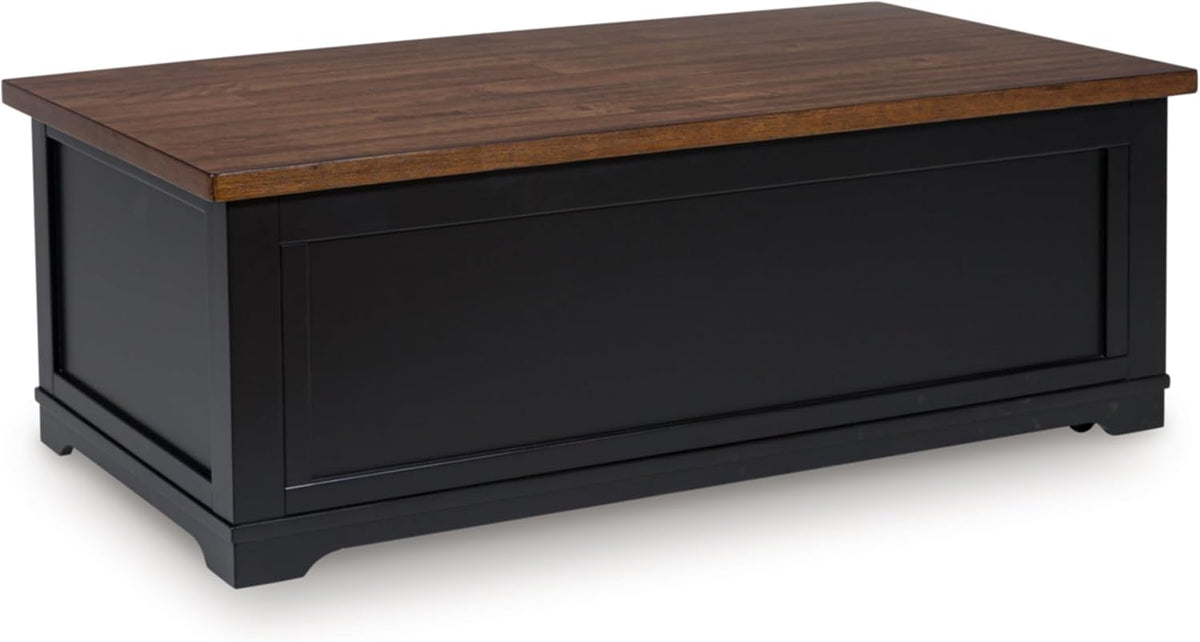 Signature Design by Ashley Wildenauer Farmhouse 2-Drawer Lift-Top Coffee Table with 2 Storage Bins