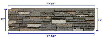 OTECKO 6-Pack Faux Stone Wall Panel 48 in x 13 in x 2 in Stacked Stone High Density Polyurethane