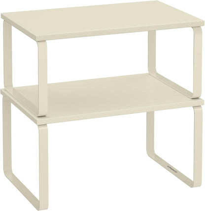 SONGMICS Cabinet Organizer Shelf, Set of 2 Kitchen Counter Shelves, Kitchen Storage, Spice Rack