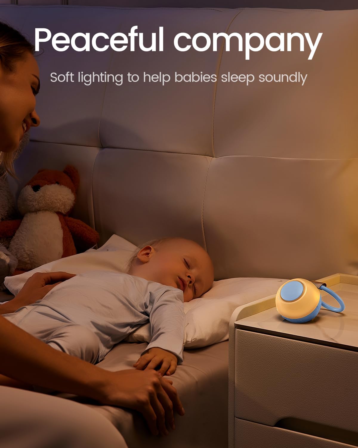 2025 Mom's Choice Awards, Portable Sound Machine for Baby Adult, AI Cry Detection, 18 Soothing