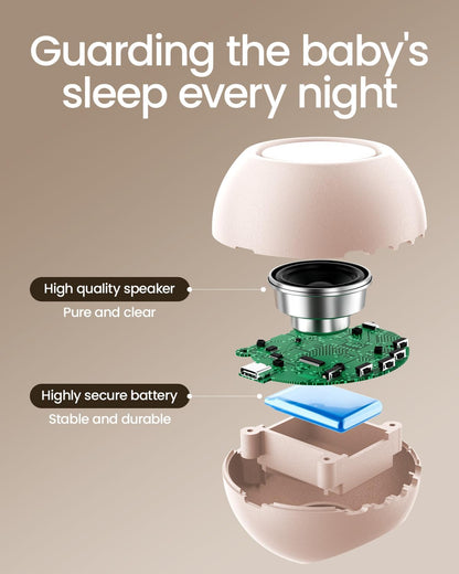 2025 Mom's Choice Awards, Portable Sound Machine for Baby Adult, AI Cry Detection, 18 Soothing