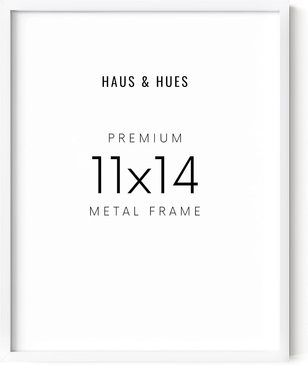 HAUS AND HUES White 11x14 Picture Frame, Aluminum, Modern, 14.0x11.0 inches, 0.75 inches Deep, 1