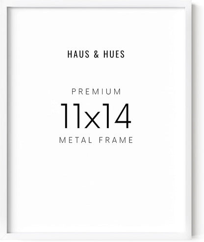 HAUS AND HUES White 11x14 Picture Frame, Aluminum, Modern, 14.0x11.0 inches, 0.75 inches Deep, 1