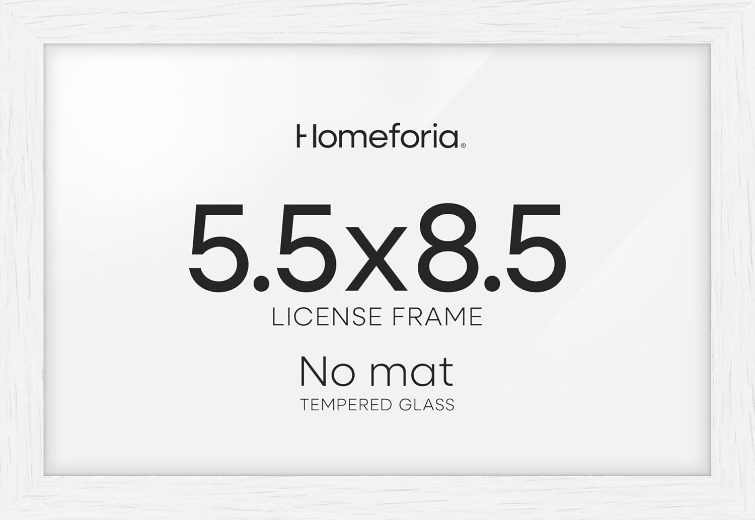 Homeforia 5.5x8.5 Business License Frame White, High End Oak 5.5 x 8.5 Wood Certificate Frames