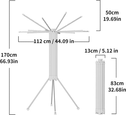 JOOM 4 Legs Single Layer Clothes Drying Rack, Garment Rack Portable and Foldable Space Saving