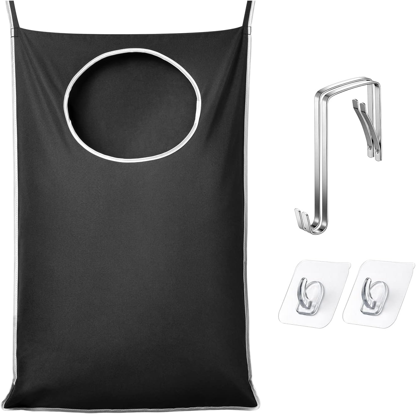 KEEPJOY XL Black Door Hanging Laundry Hamper, Large Size 36.5X22.5 inch Hanging Laundry Bag with