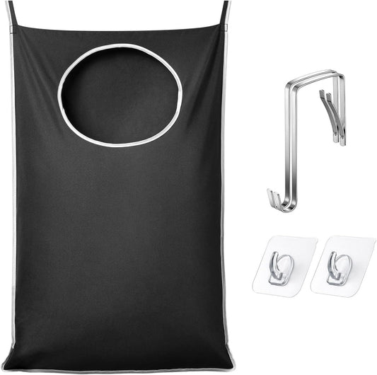 KEEPJOY XL Black Door Hanging Laundry Hamper, Large Size 36.5X22.5 inch Hanging Laundry Bag with