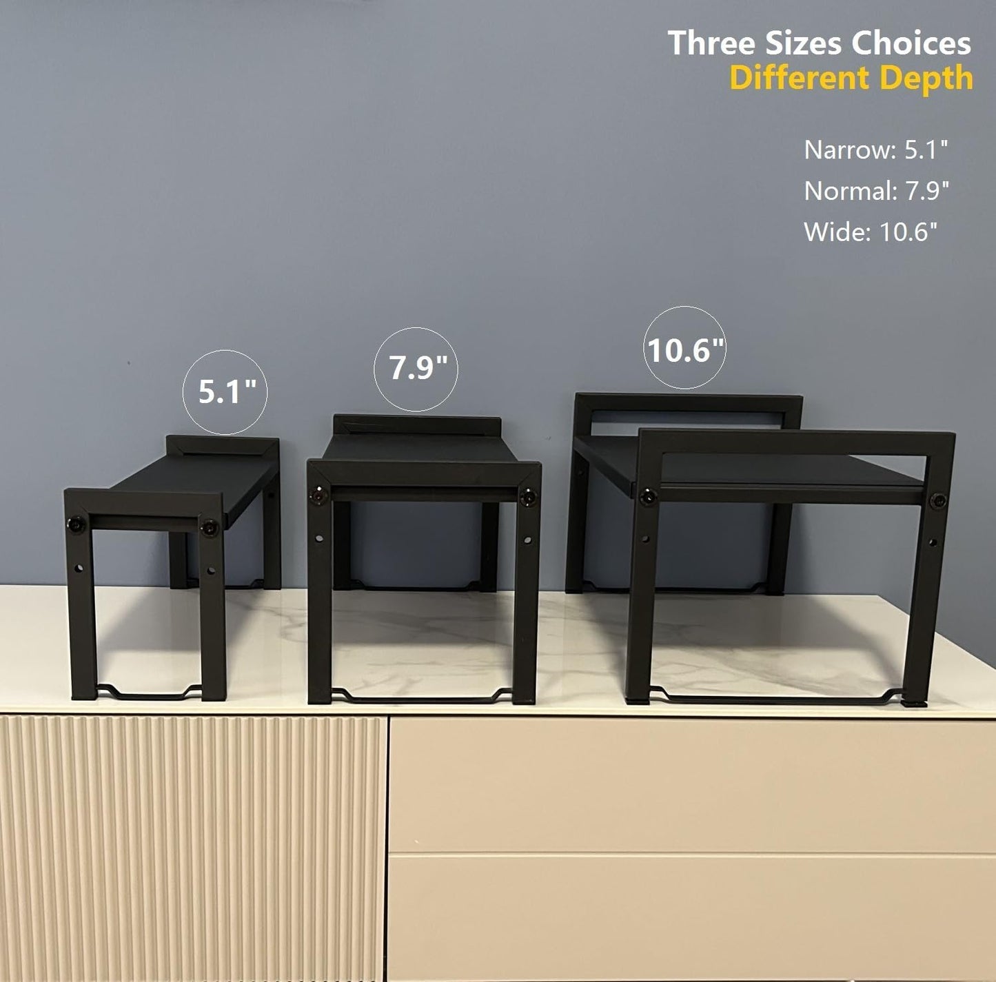 Expandable Cabinet Shelf Organizer 16-26" L Stackable Kitchen Counter Shelf Rack Sink Riser