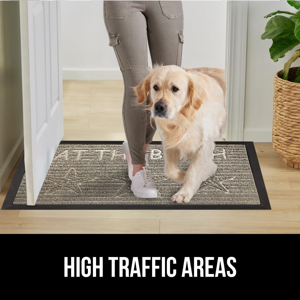 GORILLA GRIP 100% Waterproof All-Season WeatherMax Doormat 35x23, US Designed Natural Rubber, Stain