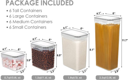 Vtopmart Airtight Food Storage Containers with Lids, 24 pcs Plastic Kitchen and Pantry Organization