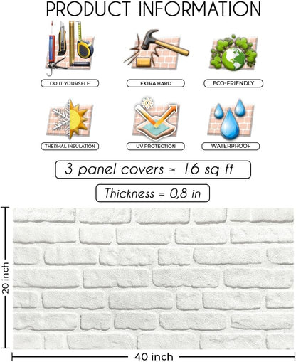 IZODEKOR 3D Stone Effect Wall Panels - Faux Stone Paneling for Living Room, Kitchen, Bathroom and