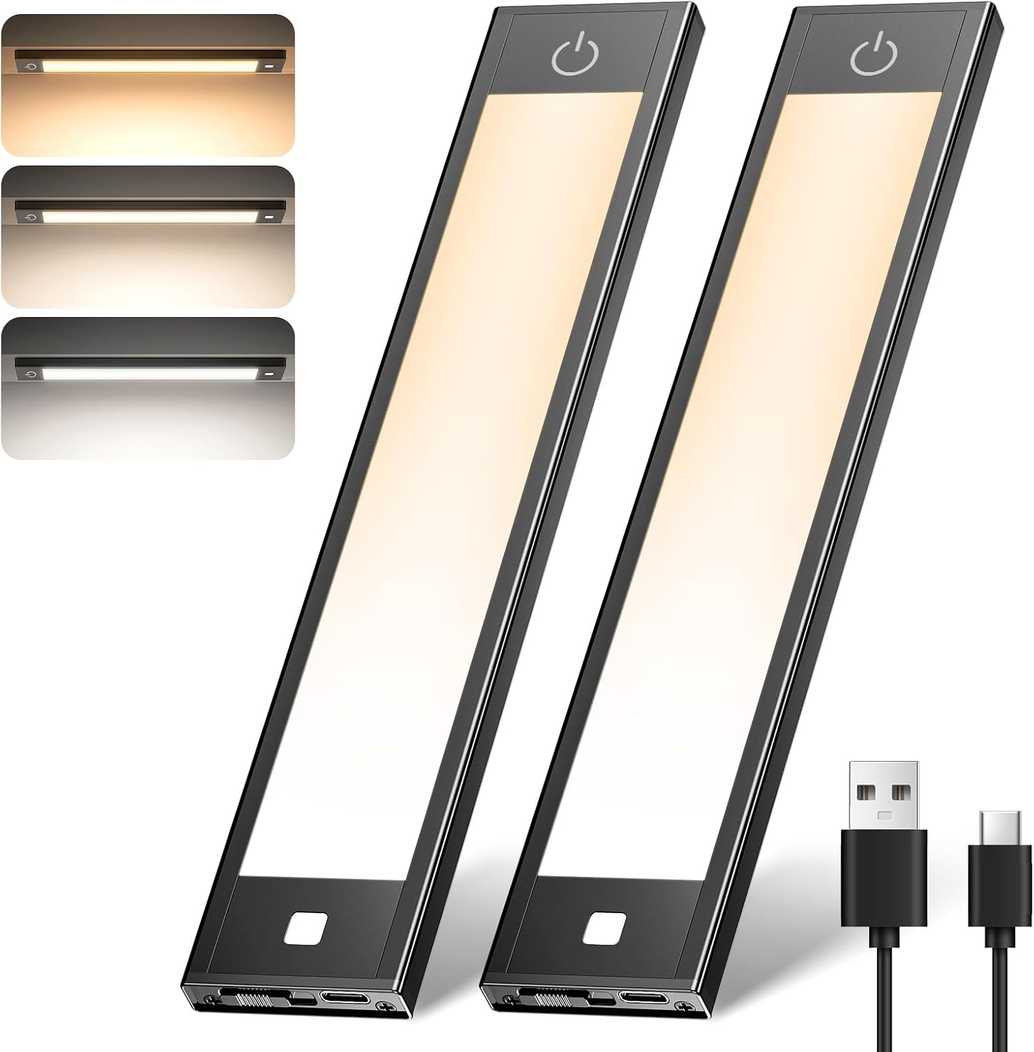VST 72 LEDs Motion Sensor Lights Indoor 3 Color Temps, Dimmable Under Cabinet Lighting, 1800mAh