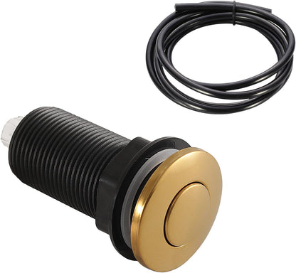 RQYEKDO Garbage Disposal 2.5" Air Switch Kitchen Sink Top Long Stainless Steel Polished Nickel Long