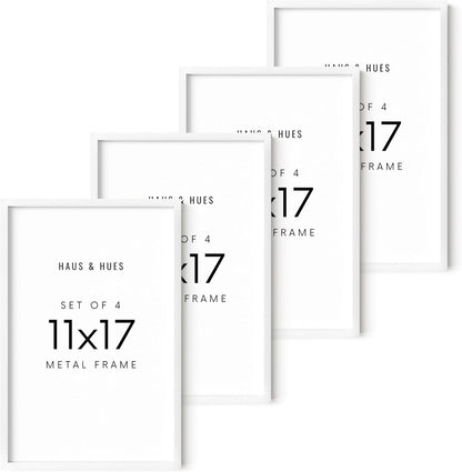 HAUS AND HUES 11x17 White Metal Picture Frames - Features Premium Aluminum, Vertical & Horizontal