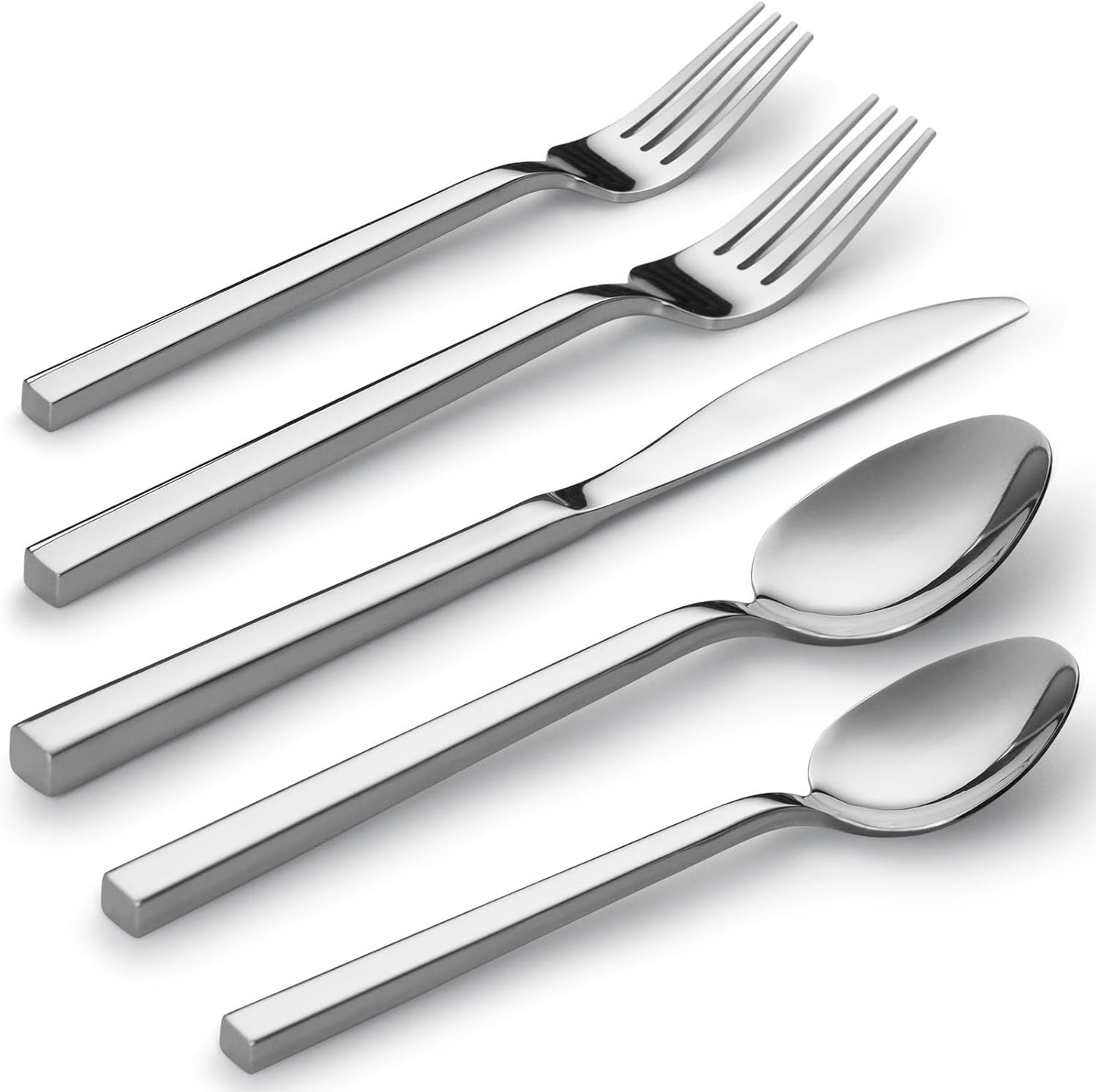 Alata Cube 20-Piece Forged Stainless Steel Flatware Set Cutlery Set,Silverware Set Service for