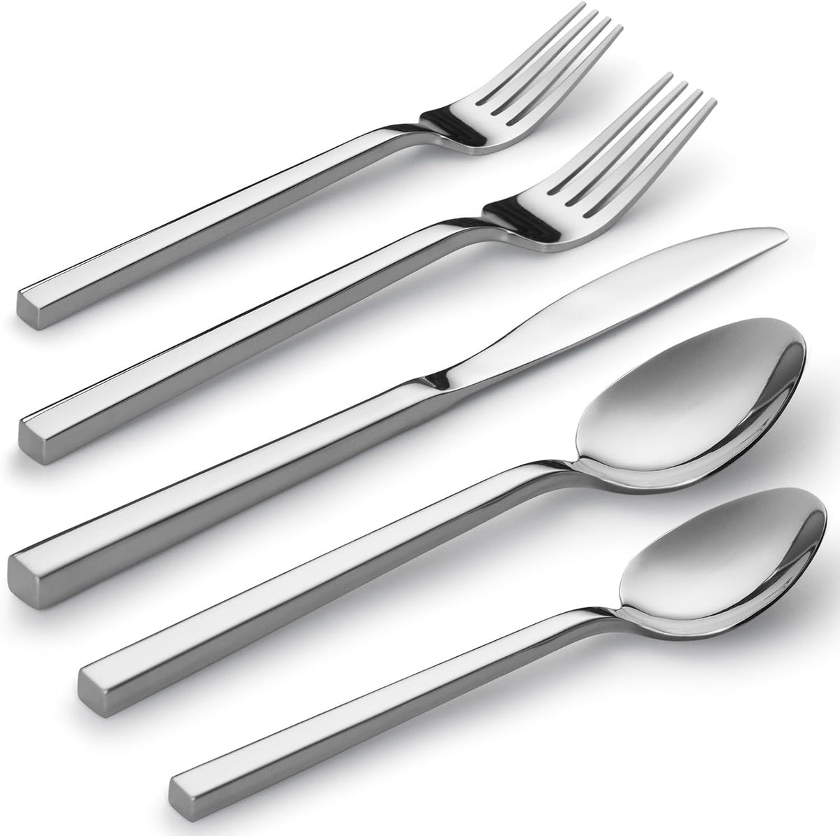 Alata Cube 20-Piece Forged Stainless Steel Flatware Set Cutlery Set,Silverware Set Service for